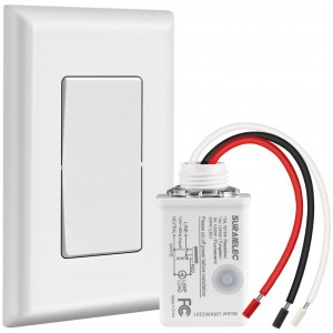 Suraielec Interruptor de luz inalámbrico y kit de receptor, 15a alta potencia, sin cableado, sin interferencia, rango de RF de 100 pies, interruptores de pared de control remoto expandibles para lámpara, luz de techo, ventilador, iluminación al aire libre