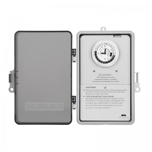 Temporizador de la piscina de Suraielec, interruptor de temporizador mecánico de ciclo de 24 horas, 40 amperios, 2hp, 120, 240, 277 VAC, caja de temporizador de controlador de piscina de servicio pesado en interiores al aire libre para bomba de piscina, calentador de agua, spa, potentes electrodomésticos