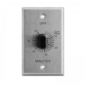 Interruptor de temporizador de cuenta regresiva mecánica de Suraielec con placa de metal de estilo comercial, hasta 60 minutos, temporizador de herida de resorte en la pared, no se necesita cable neutral, ideal para hogares y oficinas, ETL listado