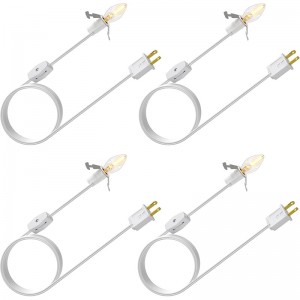 Cordón de accesorios de 6 pies Suraielec con una bombilla LED, reemplazo del kit de luz de moho de navidad, bombilla individual con cable para la casa del pueblo de Navidad, proyectos de manualidades de vacaciones, UL, conjunto de 4