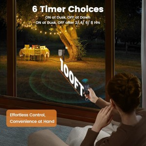 Temporizador de apuestas de energía al aire libre de Suraielec, control remoto inalámbrico de 100 pies, temporizador de anochecer al amanecer, enchufes de 6 conectados a tierra, cable de extensión de 6 pies, para decoración de Halloween, luces, jardín