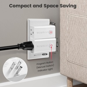 Kit de interruptor de salida de control remoto inalámbrico de Suraielec - 5 salidas + 2 remotos, 15 amperios, 100 pies de largo alcance, sin interferencia, para luces, ventiladores, luces de Navidad, electrodomésticos pequeños