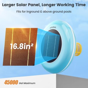 Ionizador de piscina solar Suraielec, ionizador de piscina de cobre para piscina sobre el suelo, purificador de piscina de choque solar sin cloro con ánodo de cobre, limpiador de piscinas flotantes de hasta 45000 galones, agua fresca y salada