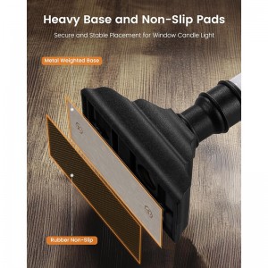 SURAIELEC 4 PACK CANDLES DE VENTANA PACHADAS, luces de ventana de anochecer con candelabros extraíbles, candelabros sin llama LED para ventana de Navidad, repisa, mesa de comedor, negro mate