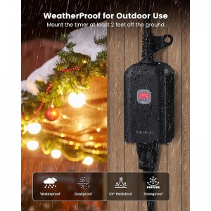 SURAIELEC Outdoor Remote Control Outlet, interruptor de encendido remoto impermeable inalámbrico, 15 amperios, rango de 100 pies, 1 salida remota 1, enchufe eléctrico para Navidad, luces al aire libre, decoraciones navideñas