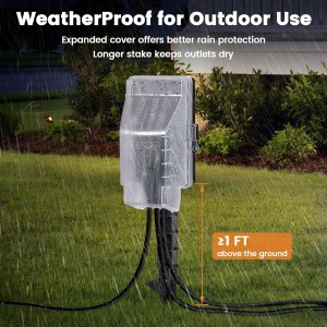 Temporizador de apuestas de energía al aire libre de Suraielec, control remoto inalámbrico de 100 pies, temporizador de anochecer al amanecer, enchufes de 6 conectados a tierra, cable de extensión de 6 pies, para decoración de Halloween, luces, jardín