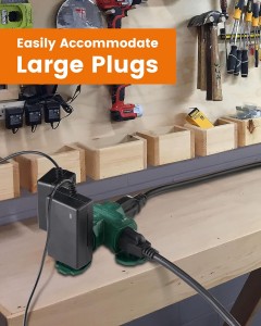Suraielec Adaptador de pared de triple de 3 vías, 3 paquete al aire libre 1 a 3 divisor de salida, extensor de salida de múltiples enchufes, expansor de enchufe múltiple eléctrico impermeable para un crucero de garaje exterior, verde, ETL listado