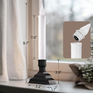 SURAIELEC 4 PACK CANDLES DE VENTANA PACHADAS, luces de ventana de anochecer con candelabros extraíbles, candelabros sin llama LED para ventana de Navidad, repisa, mesa de comedor, negro mate