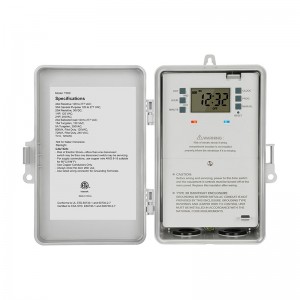 Temporizador de la piscina Suraielec, interruptor del temporizador de bomba de piscina digital de 7 días, 40 amperios de servicio pesado, 120/240/277 VAC, caja de temporizador programable de 2 hp para bomba de piscina, calentador de agua caliente, luces, uso exterior/interior
