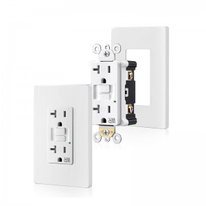 SURAIELEC GFCI Outlet 20 amperios, 2 paquetes de autocomprobación GFI GFI EDITRICALES, Tamper & Weather Resistente, receptáculo GFCI con placas de pared sin tornillos, GFCI para baño, cocina y al aire libre, listado, ... ...