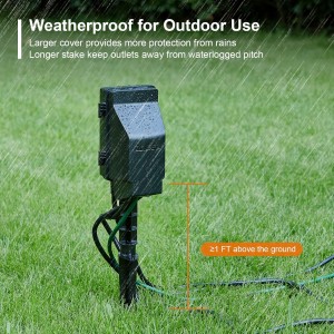 Temporizador de apuestas de alimentación al aire libre de Suraielec, temporizador de luz mecánica de 24 horas, tira de alimentación eléctrica resistente a la intemperie, división de enchufe de salida múltiple de cable de extensión de 6 pies para luces de patio, decoraciones navideñas