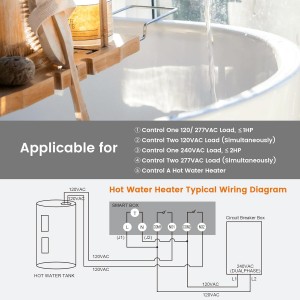 Temporizador de la piscina Wifi Suraielec, interruptor inteligente interior al aire libre, 40 amperios, 2hp, 120, 240, 277 VAC, caja de luz de control de controlador de piscina de servicio pesado para bomba de piscina, calentador de agua, spa, potentes electrodomésticos