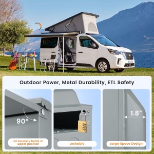 Panel de salida de potencia temporal Suraielec con interruptor, panel de salida eléctrica de RV con receptáculo de 20 y 50 amperios, 125/250 voltios, caja eléctrica para parques de vehículos recreativos, sitios de construcción, NEC & ETL enumerados