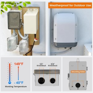 Temporizador de la piscina Wifi Suraielec, interruptor inteligente interior al aire libre, 40 amperios, 2hp, 120, 240, 277 VAC, caja de luz de control de controlador de piscina de servicio pesado para bomba de piscina, calentador de agua, spa, potentes electrodomésticos