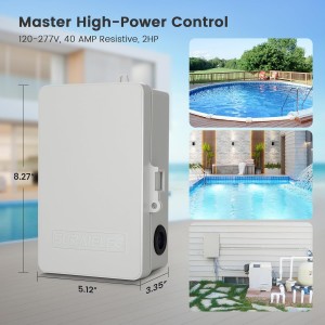 Temporizador de la piscina Suraielec, interruptor del temporizador de bomba de piscina digital de 7 días, 40 amperios de servicio pesado, 120/240/277 VAC, caja de temporizador programable de 2 hp para bomba de piscina, calentador de agua caliente, luces, uso exterior/interior