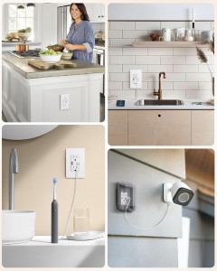 SURAIELEC 15 AMP GFCI OUTLET con puertos USB-C y USB-A, combinación de salida eléctrica GFCI GFCI con USB, salida USB GFCI resistente a la tamperidad, placa de pared sin tornillo incluida, Listada ETL, blanco, 1