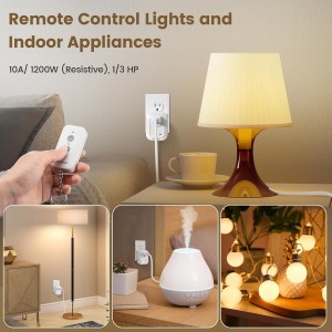 Suraielec Remote Control Outlet, interruptor de luz inalámbrico de 100 pies de largo alcance, sin interferencia, enchufe interior para lámparas, ventiladores, árboles de Navidad, pequeños electrodomésticos